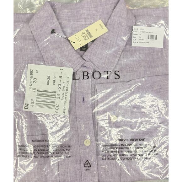 Talbots Lavender Cross Dye Linen Shirt PL (Petite Large) NWT - Picture 2 of 5